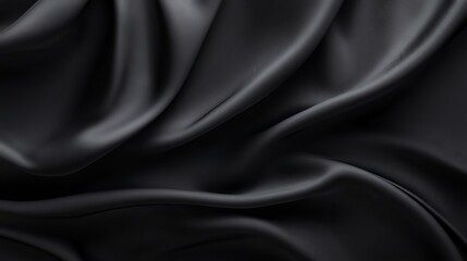 Elegant Dark Gray Silk Fabric Drape Luxurious Soft Texture Background Design Smooth Waves Abstract Gray Textile Pattern  High Resolution Image rich   