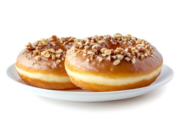 Nutty Delights Brown Glazed Doughnuts 