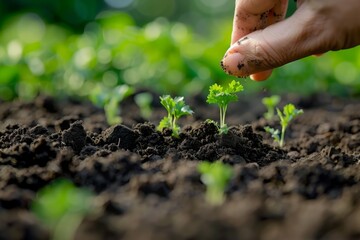 Preparing soil for planting plants