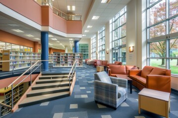 interior of a college library