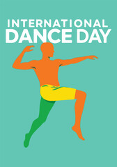 International Dance Day Vector Design - Dancer Silhouettes, Social Media Post, T-shirt, Sticker, Poster, Print Card, Animated GIF - Solid Colors, No Gradients