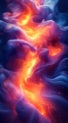 Fototapeta premium Vibrant Cosmic Clouds with Glowing Light Streams