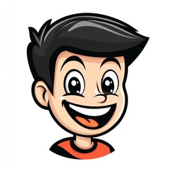 cartoon illustration portrait of a young boy smiling
