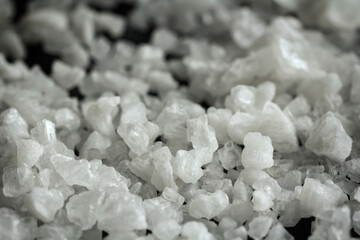 large crystals of sea salt, macro