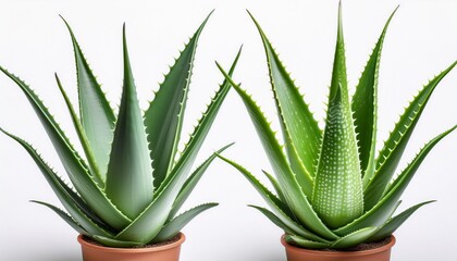 Fototapeta premium two aloe vera plants isolated on white background