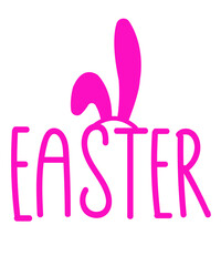 Easter typography clip art design on plain white transparent isolated background for card, shirt, hoodie, sweatshirt, apparel, tag, mug, icon, poster or badge