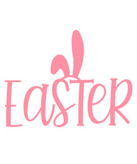 Easter typography clip art design on plain white transparent isolated background for card, shirt, hoodie, sweatshirt, apparel, tag, mug, icon, poster or badge
