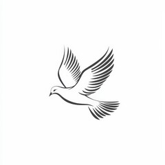 Fototapeta premium Design of dove icon logo illustration isolated on white background