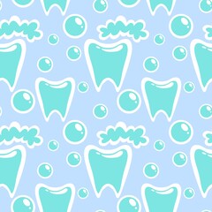 Medicine seamless teeth pattern for wrapping paper and fabrics and linens