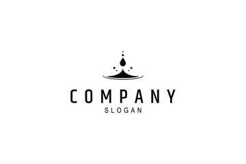 Fototapeta premium water drop logo falling with water splash in flat design