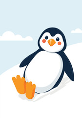 Vector Designs for World Penguin Day – Cute Penguins, Snowy Landscape, T-shirt, Sticker, Social Media & Animated GIF