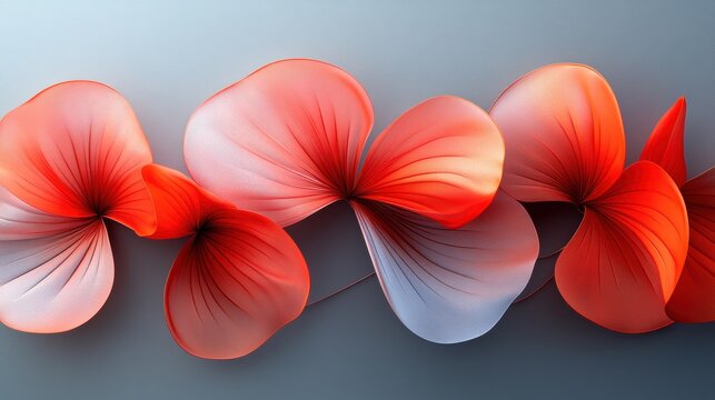 Abstract floral design with petals forming parabolic curves. Minimalist composition with text space