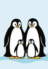 Vector Designs for World Penguin Day – Cute Penguins, Snowy Landscape, T-shirt, Sticker, Social Media & Animated GIF
