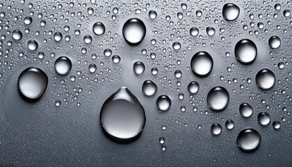 water droplets on the gray background