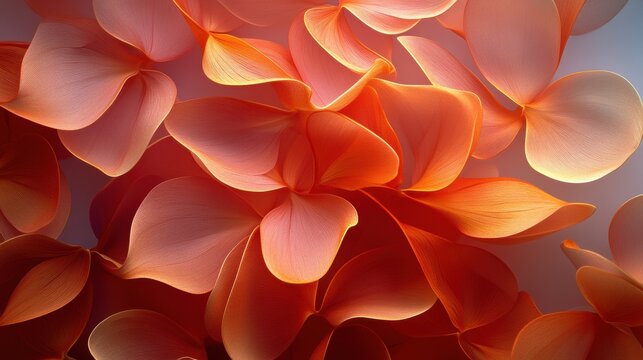 Abstract floral design with petals forming parabolic curves. Minimalist composition with text space