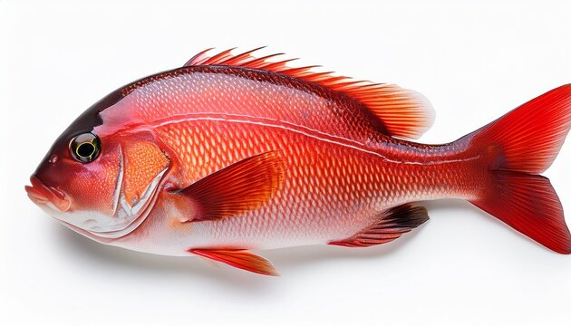 fish red drum sciaenops ocellatus with four black dots isolated on white background