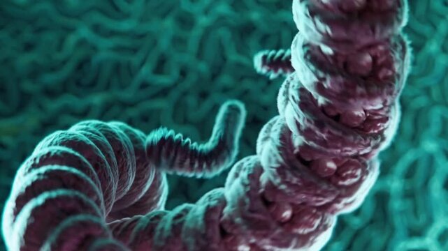 Dynamic twisting helix movement in abstract organic micro environment