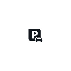Car parking icon logo flat vector design