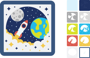 Space Exploration paper craft 3d multilayered crafting design