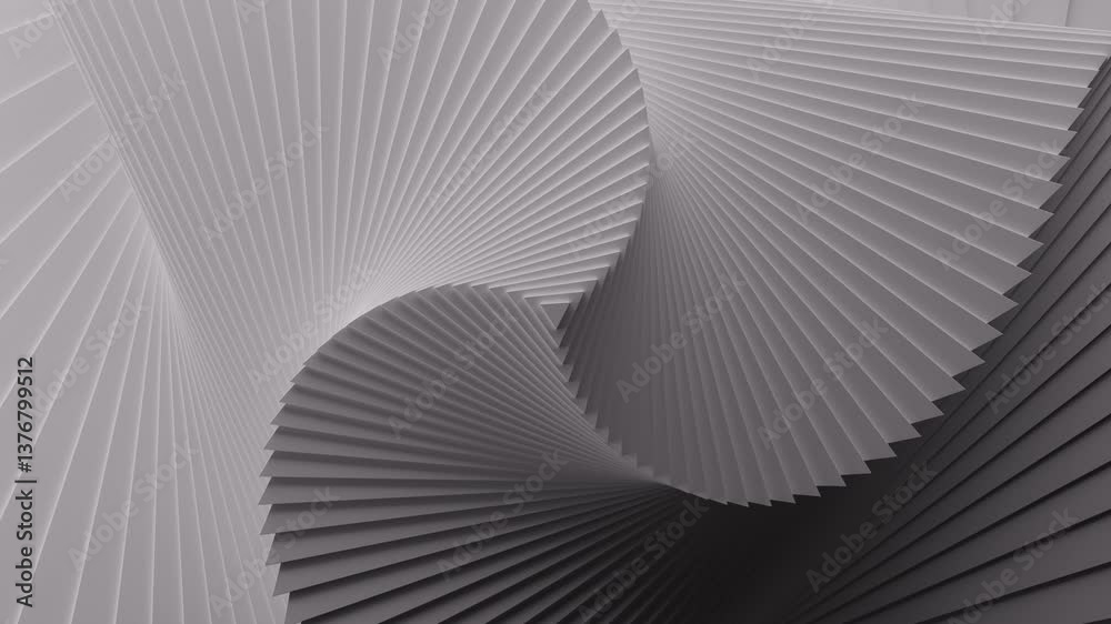 Poster minimal white repeating triangle in slow looped rotation. abstract background in gray color. modern 