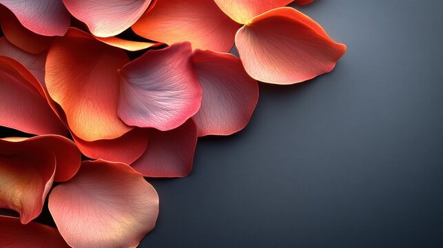 Abstract floral design with petals forming parabolic curves. Minimalist composition with text space