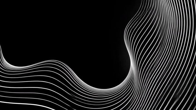 Curvy layered pattern animated overlay, transparent 4K video, alpha channel, ProRes 4444
