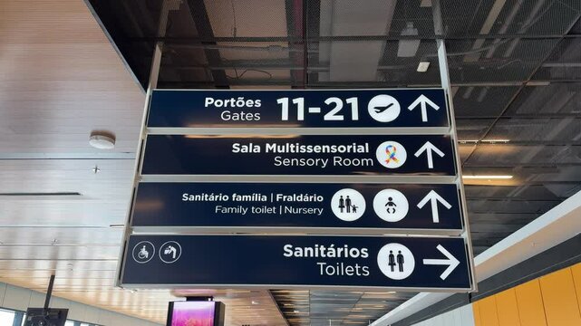 Boarding gate sign at Florian&oacute;polis Airport
