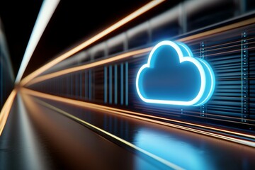 Cloud technology in modern data centers with secure online storage digital transformation and future business solutions