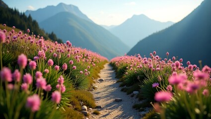 Obraz premium spring in the mountains - Generated AI