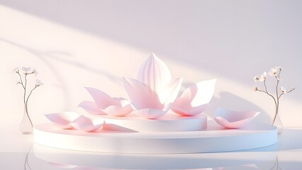 Organic Botanical Beauty in 3D: Abstract Avant-Garde Composition