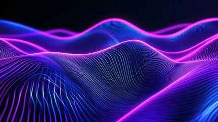 Obraz premium Abstract neon glowing lines background wallpaper for desktop and mobile devices high resolution image
