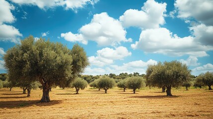A pair of images showing a sunlit olive orchard with healthy trees.