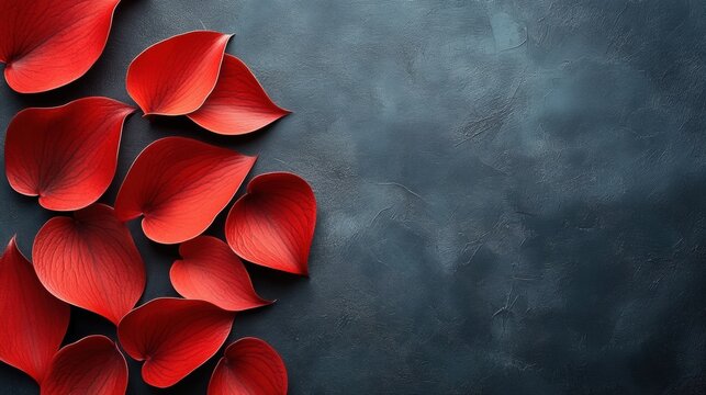 Abstract floral design with petals forming parabolic curves. Minimalist composition with text space