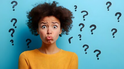 Conceptual Image of Frowning Woman Feeling Attacked by Questions in a Professional Setting