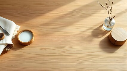 Elegant Wooden Podium for Beauty Product Showcase: Artistic Macro Beauty Shot