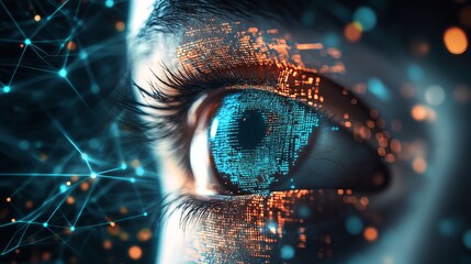 Exploring the future digital eye technology artificial intelligence and data visualization concept design