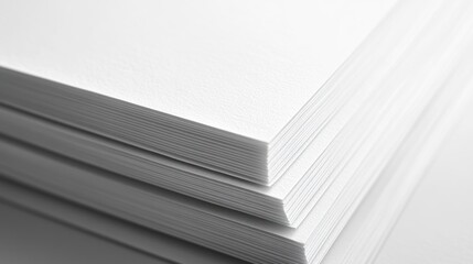 Stack of Blank White Paper Sheets: A Textured Close-Up