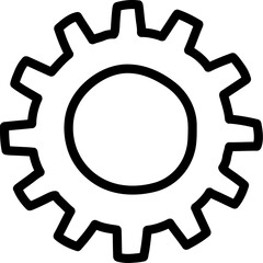 Simple Gear Outline Drawing