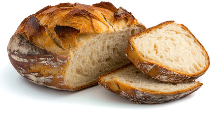 A slice of bread is cut in half. AI Generated