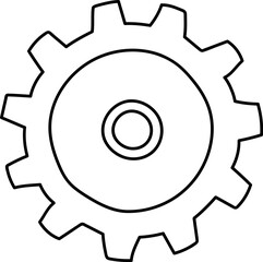 Simple Gear Outline Drawing
