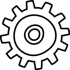 Gear Outline with Bold Lines