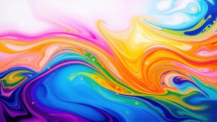 Obraz premium Abstract Colorful Fluid Painting with Swirling Lines and Vibrant Colors