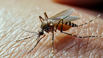 A mosquito is on a person's arm. AI Generated