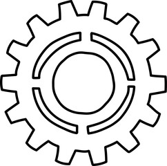 Simple Gear Outline Drawing
