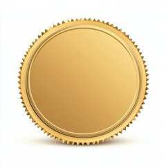 This elegant gold seal vector illustration is perfect for adding a touch of luxury, isolated on a clean white backdrop.