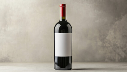 Sophisticated red wine bottle displayed against a textured background highlighting its simple elegance and potential for pairing with a variety of meals