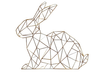Geometric rabbit design with intricate polygonal lines and shapes, representing modern art, nature, and minimalistic style in digital visuals