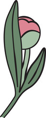 Obraz premium Peony Bud with Leaves