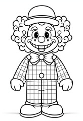 Cheerful Clown Coloring Page
