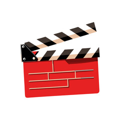 Obraz premium Clapperboard illustration with a red background 